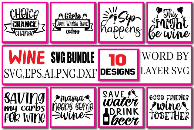 Wine SVG Bundle Vol. 1 SVG Craftlabsvg24 