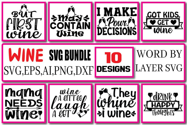 Wine SVG Bundle Vol. 2 SVG Craftlabsvg24 