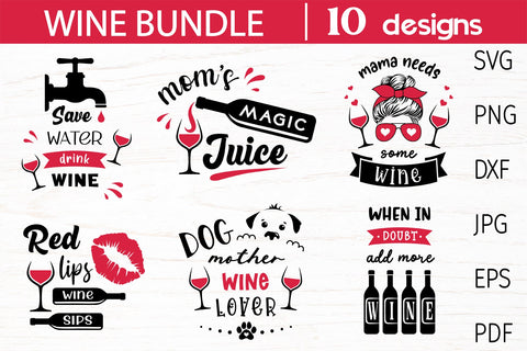 Wine svg bundle, wine glass svg, wine bag, wine quotes svg SVG Digital Rainbow Shop 