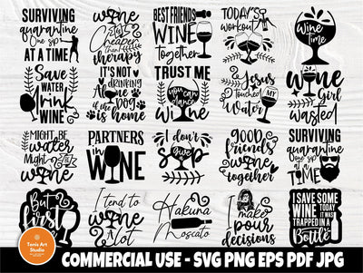 Wine SVG Bundle, Wine Glasses Shirt, Drinking Svg SVG TonisArtStudio 
