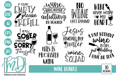 Wine SVG Bundle | Wine Humor Bundle SVG SVG Morgan Day Designs 