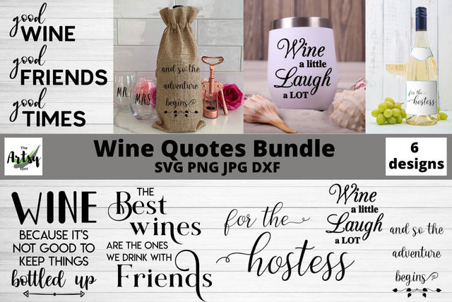 Wine Svg bundle, wine quotes, wine sayings bundle SVG The Artsy Spot 
