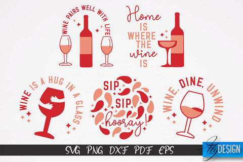 Wine SVG Design | Alcohol SVG Quotes | Party SVG Quotes v.2 SVG Fly Design 