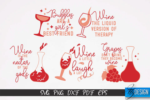 Wine SVG Design | Alcohol SVG Quotes | Party SVG Quotes v.2 SVG Fly Design 