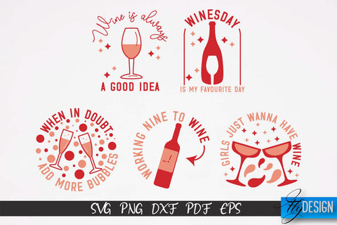Wine SVG Design | Alcohol SVG Quotes | Party SVG Quotes v.2 SVG Fly Design 