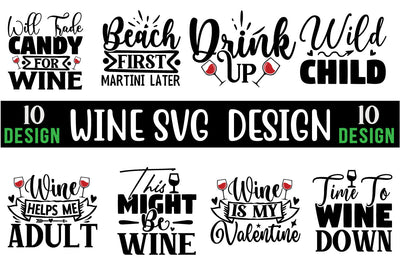 Wine SVG Design Bundle SVG CraftingStudio 