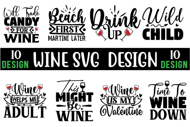 Wine SVG Design Bundle SVG CraftingStudio 