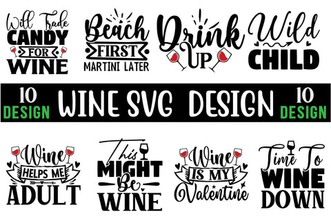 Wine SVG Design Bundle SVG CraftingStudio 