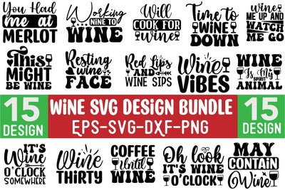 Wine SVG Design bundle SVG CraftingStudio 
