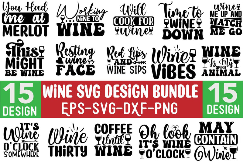 Wine SVG Design bundle SVG CraftingStudio 