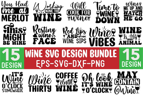 Wine SVG Design bundle SVG CraftingStudio 