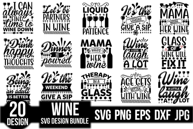 Wine Svg Design Bundle SVG Rupkotha 