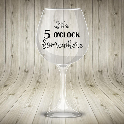 Wine SVG - It's 5 O'clock Somewhere SVG Stacy's Digital Designs 