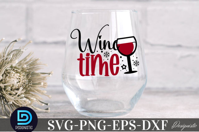 Wine time, Christmas Wine SVG SVG DESIGNISTIC 