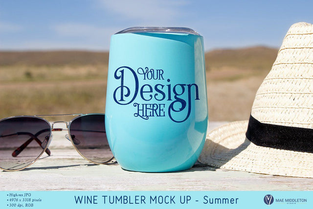 Wine Tumbler Mock up for Summer Mock Up Photo Mae Middleton Studio 
