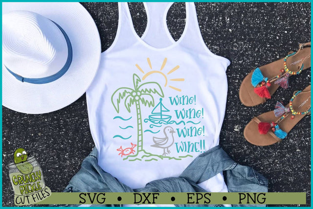 Wine Wine Seagull Beach SVG Cut File SVG Crunchy Pickle 