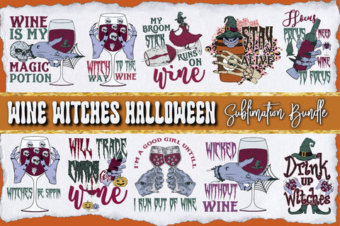 Wine Witches Halloween Sublimation Bundle Sublimation Jagonath Roy 