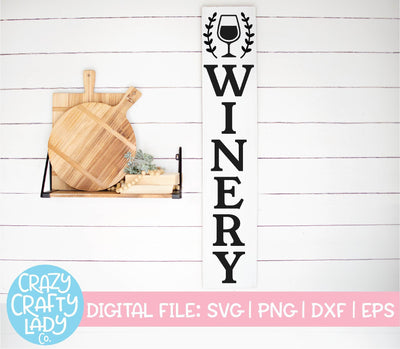 Winery | Vertical Kitchen Sign SVG Cut File SVG Crazy Crafty Lady Co. 