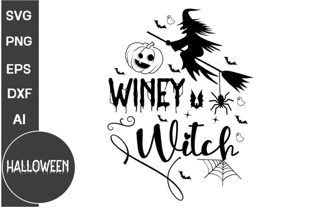Winey Witch SVG Cut File, Halloween SVG Design SVG DesignPlante 503 