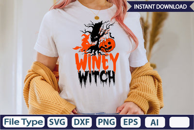 Winey Witch SVG Cut File SVGs,Quotes and Sayings,Food & Drink,On Sale, Print & Cut SVG DesignPlante 503 