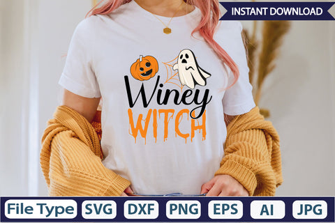 Winey Witch SVG Cut File SVGs,Quotes and Sayings,Food & Drink,On Sale, Print & Cut SVG DesignPlante 503 