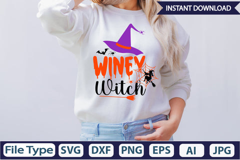 Winey Witch SVG Cut File SVGs,Quotes and Sayings,Food & Drink,On Sale, Print & Cut SVG DesignPlante 503 