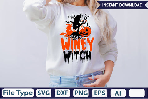 Winey Witch SVG Cut File SVGs,Quotes and Sayings,Food & Drink,On Sale, Print & Cut SVG DesignPlante 503 