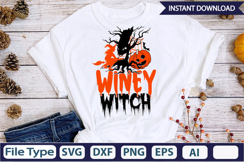 Winey Witch SVG Cut File SVGs,Quotes and Sayings,Food & Drink,On Sale, Print & Cut SVG DesignPlante 503 