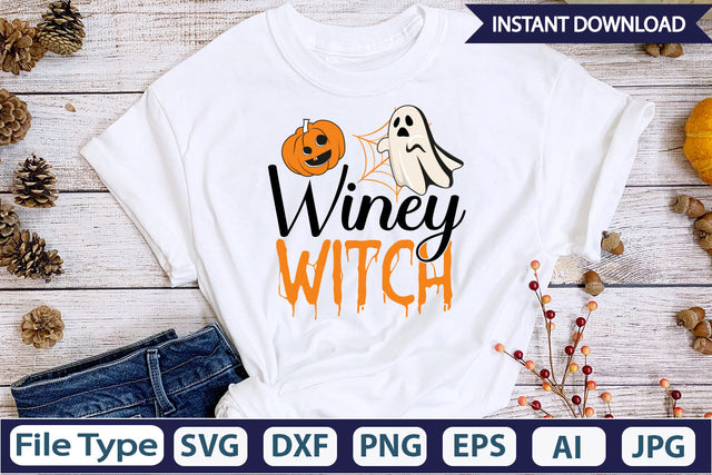 Winey Witch SVG Cut File SVGs,Quotes and Sayings,Food & Drink,On Sale, Print & Cut SVG DesignPlante 503 