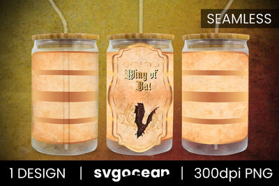 Wing of Bat Can Glass PNG Sublimation SvgOcean 