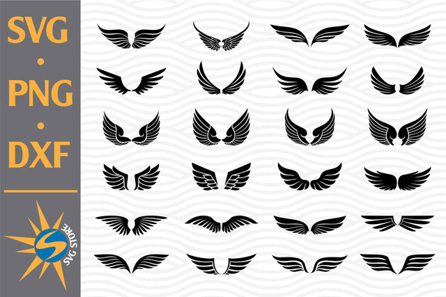 Wing Silhouette SVG, PNG, DXF Digital Files Include SVG SVGStoreShop 