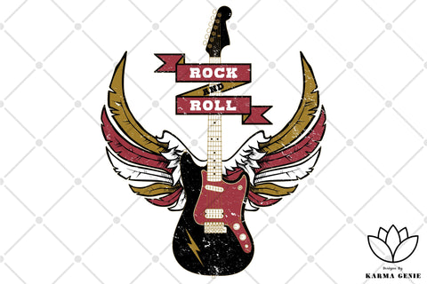 Winged Electric Guitar - Music SVG Graphic Design Sublimation SVG Karma Genie Graphics 