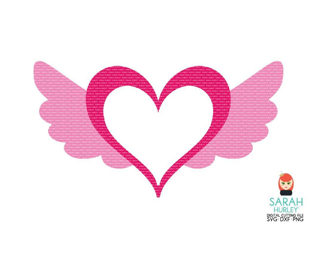Winged Heart Frame SVG Sarah Hurley 