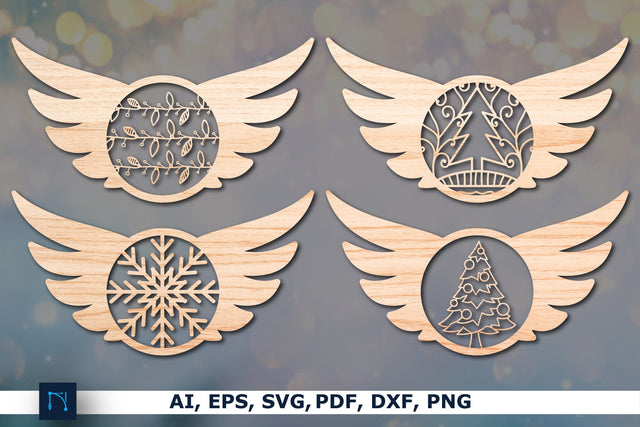Wings Christmas Decoration Ornament SVG MD JOYNAL ABDIN 