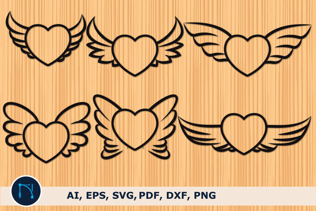 wings with heart Split Frame Bundle SVG MD JOYNAL ABDIN 