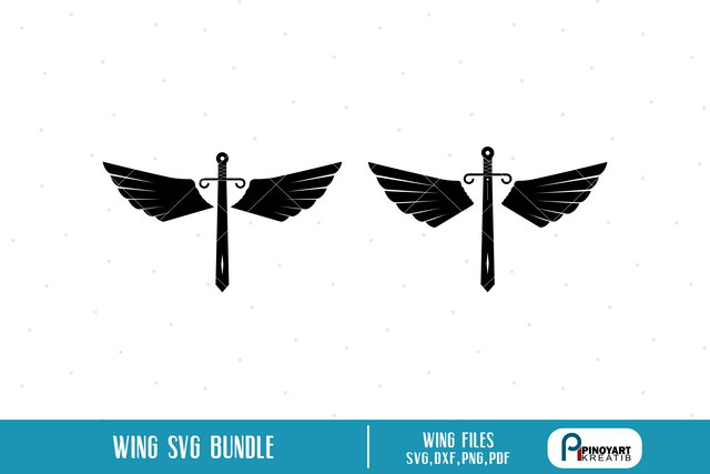 Wings with Sword Svg SVG Pinoyart Kreatib 