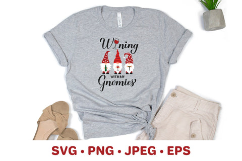 Wining with my gnomies. Drinking gnomes SVG. Funny wine quote SVG LaBelezoka 