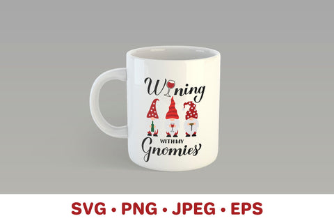 Wining with my gnomies. Drinking gnomes SVG. Funny wine quote SVG LaBelezoka 