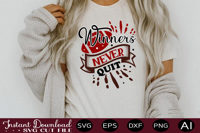 Winners Nevers Quit svg SVG designmaster24 