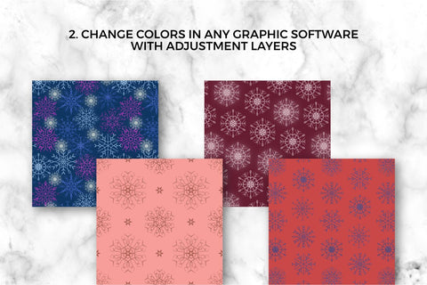 Winter background snowflake clipart seamless patterns bundle Digital Pattern KatineArt 