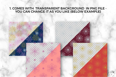 Winter background snowflake clipart seamless patterns bundle Digital Pattern KatineArt 
