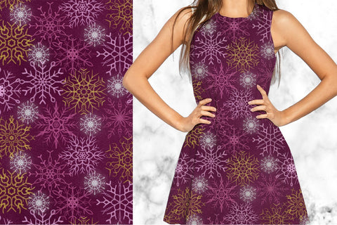 Winter background snowflake clipart seamless patterns bundle Digital Pattern KatineArt 