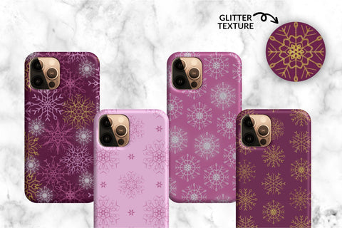 Winter background snowflake clipart seamless patterns bundle Digital Pattern KatineArt 