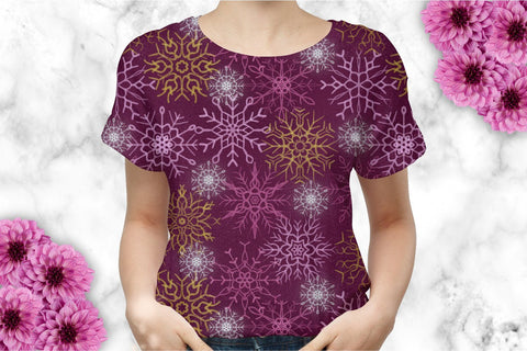 Winter background with snowflakes seamless pattern. Christmas digital paper with glitter snowflakes illustration Digital Pattern KatineArt 