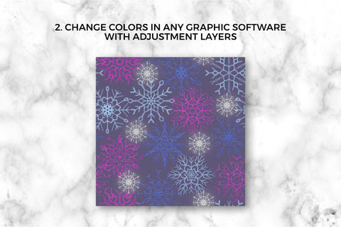 Winter background with snowflakes seamless pattern. Christmas digital paper with glitter snowflakes illustration Digital Pattern KatineArt 