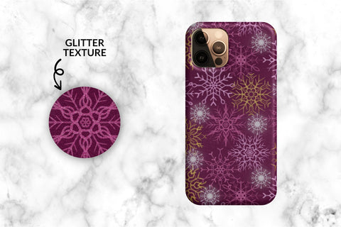 Winter background with snowflakes seamless pattern. Christmas digital paper with glitter snowflakes illustration Digital Pattern KatineArt 