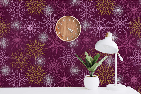 Winter background with snowflakes seamless pattern. Christmas digital paper with glitter snowflakes illustration Digital Pattern KatineArt 