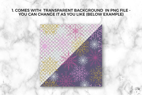 Winter background with snowflakes seamless pattern. Christmas digital paper with glitter snowflakes illustration Digital Pattern KatineArt 