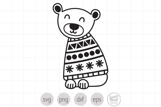 Winter Bear SVG, Polar Bear SVG SVG Lynda M Metcalf 