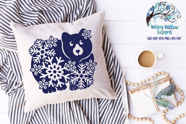 Winter Bear SVG SVG Wispy Willow Designs 